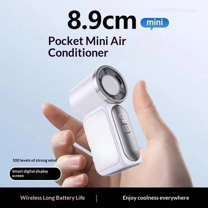 Portable Fan Convenient Creative Mini Fan Pocket Hand-Held Fans Lightweight Suitable for Travel Camping Outdoors Digital Display