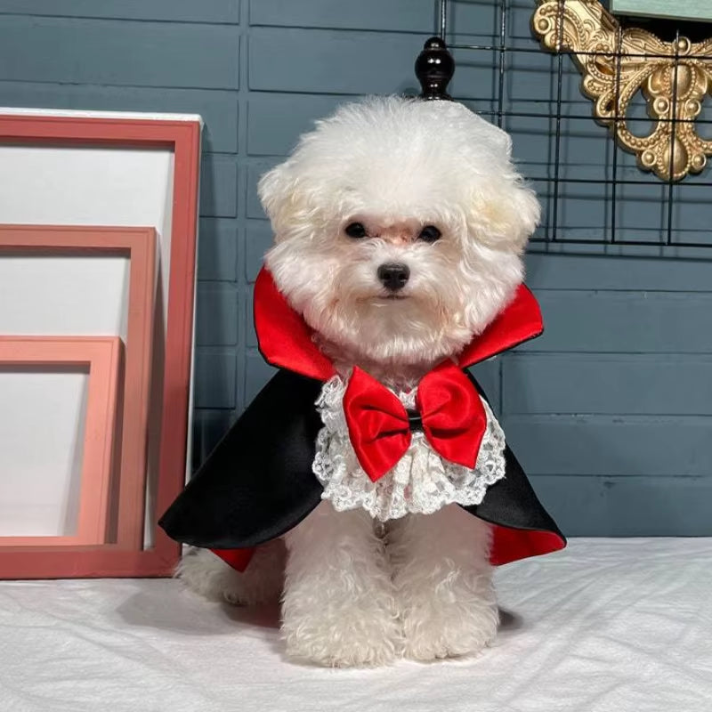 Halloween Pet Cosplay Vampire Cloak for Small Medium Dog Cat Puppy Costumes Kawaii Pet Christmas Festival Outfits
