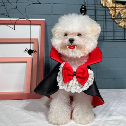 Halloween Pet Cosplay Vampire Cloak for Small Medium Dog Cat Puppy Costumes Kawaii Pet Christmas Festival Outfits